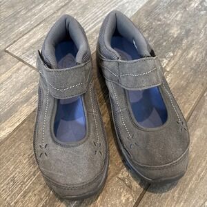 Ryka Women's 7 Gray Mary Jane Walking Casual Shoes‎ Hook & Loop